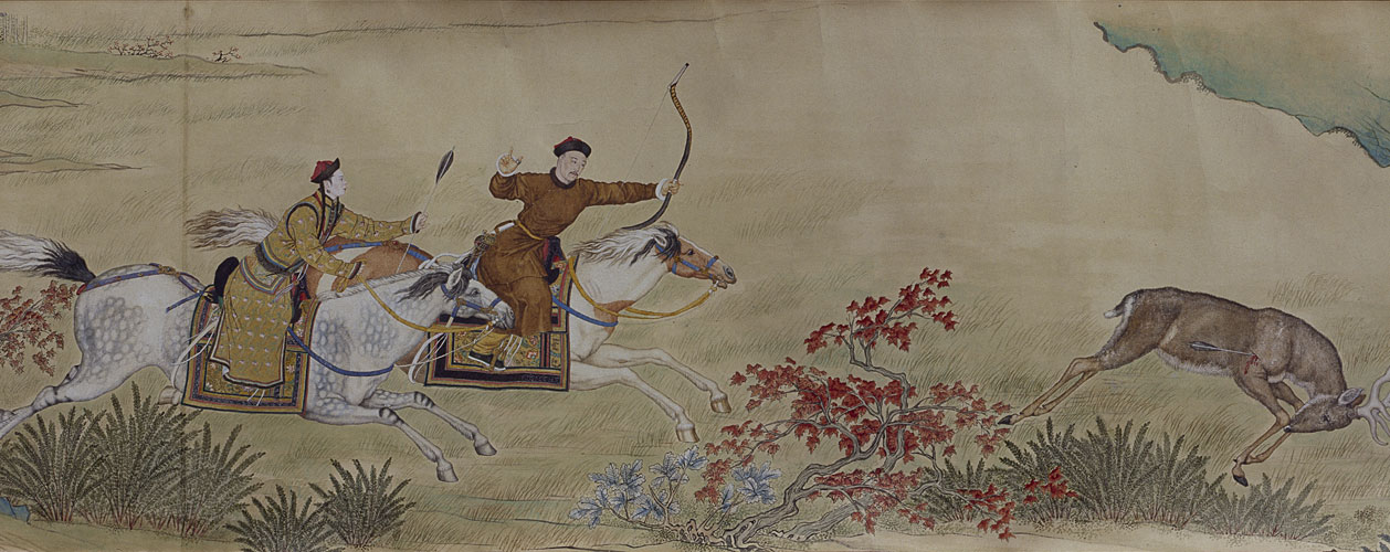 图片[1]-Emperor Qianlong and Imperial Concubine Wei Arrive Deer Scroll-China Archive